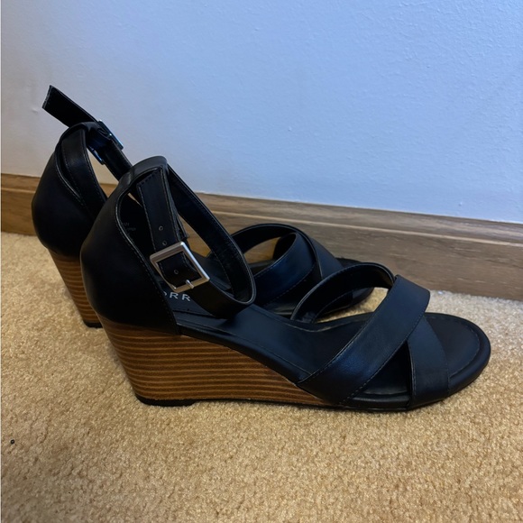 torrid Shoes - Torrid Black Wedge Sandals with Crisscross Straps